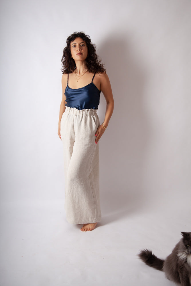 Mona Pant - Natural Antique Wash Linen